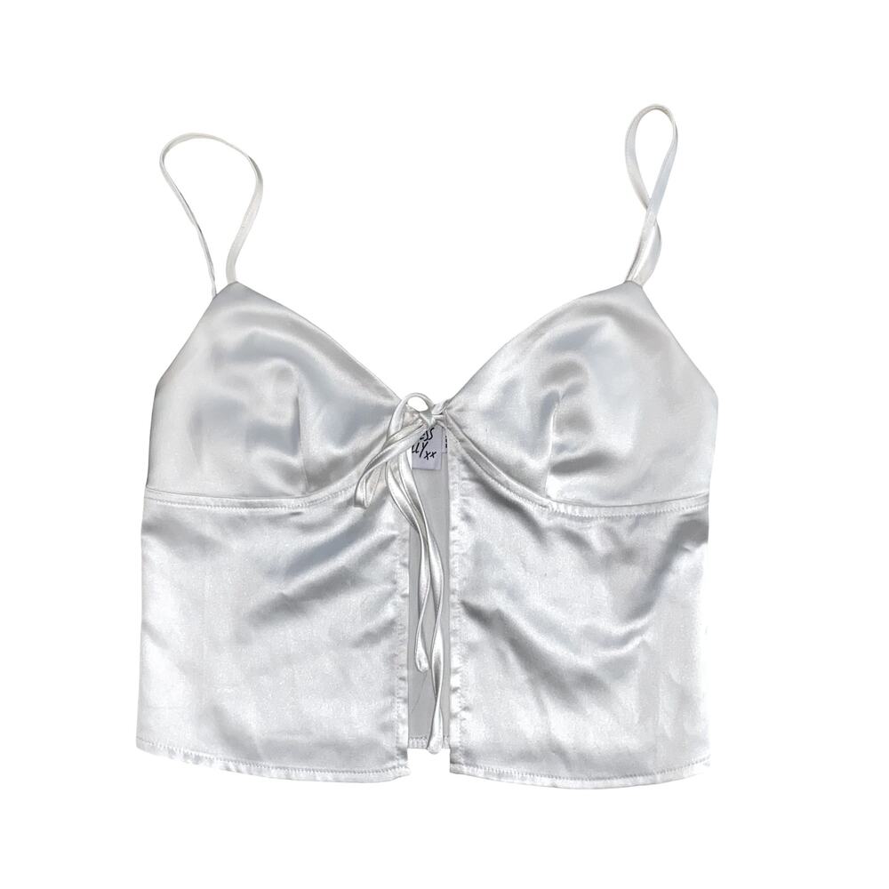 Princess Polly White Satin Corset Crop Top - US Size 2 - Coquette Soft Girl
